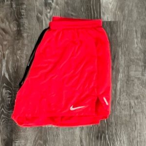 Mens Red Nike 5 Inch Inseam Shorts